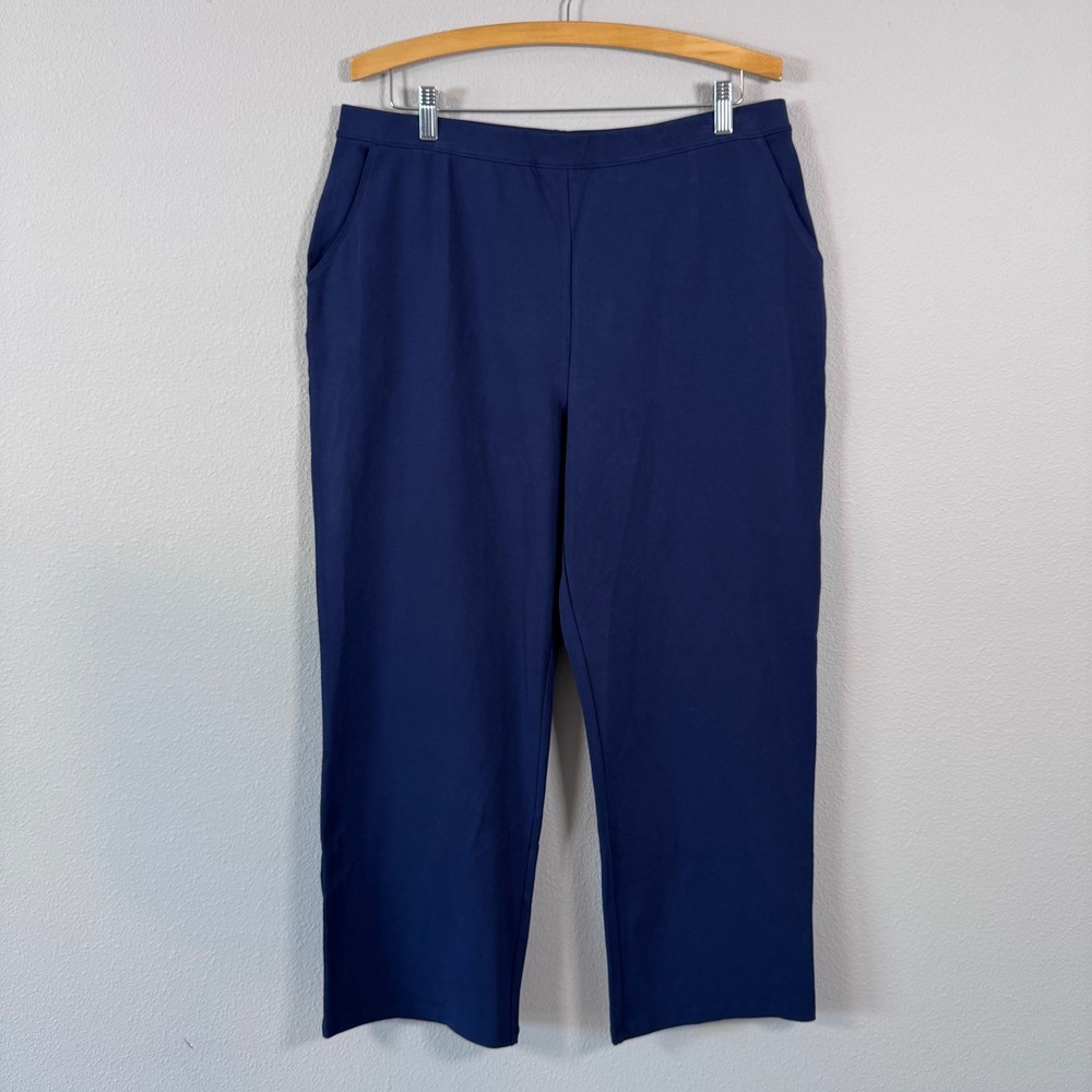 LL Bean Perfect Fit Straight Leg Pants Classic Navy Travel Office Casual XLP NWT